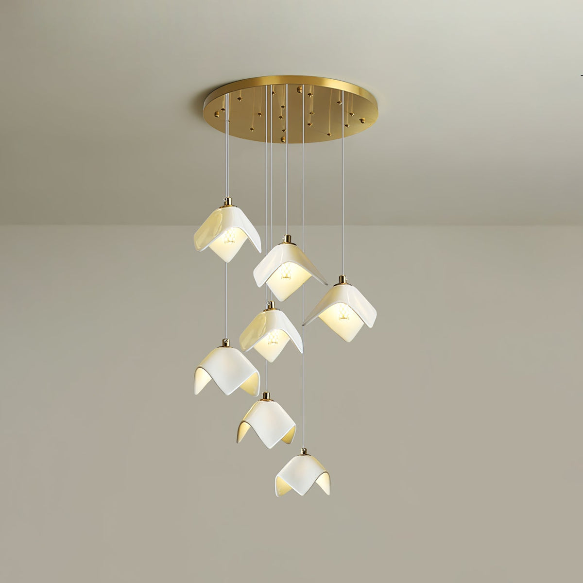 Cithayra Geometrische glas messing kroonluchter