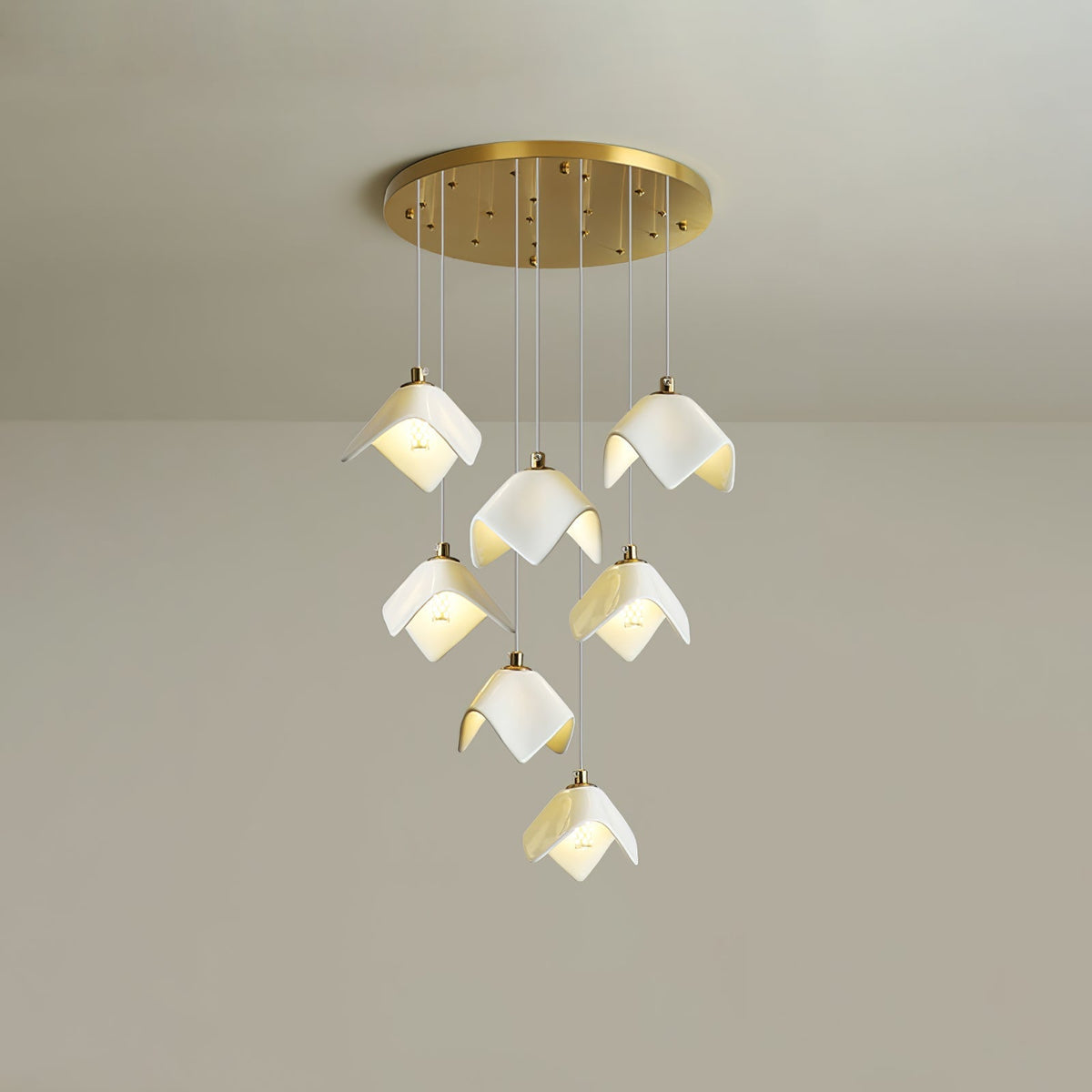 Cithayra Geometrische glas messing kroonluchter