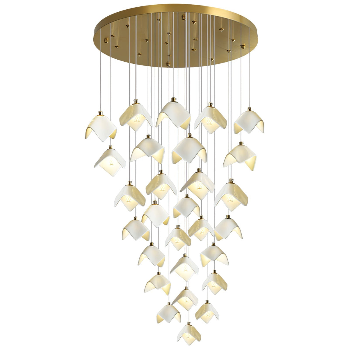 Cithayra Geometrische glas messing kroonluchter