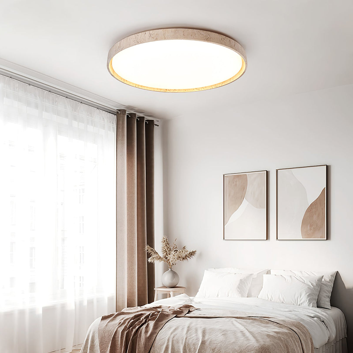 Kathy travertin Ronde plafondlamp