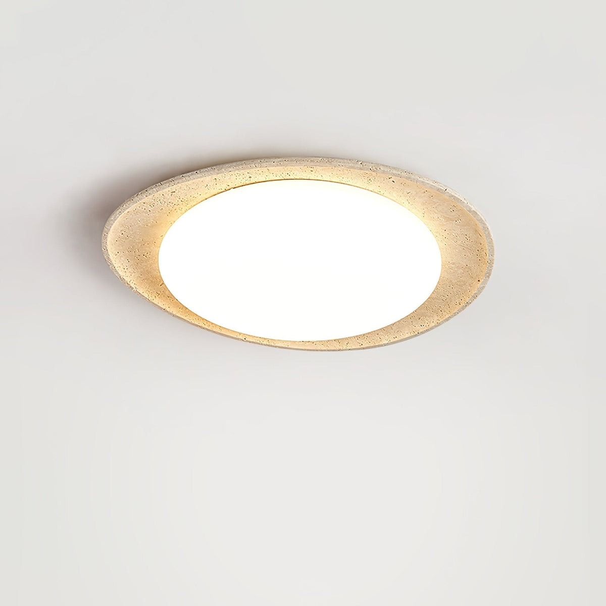 Cunorarae plafondlamp van geel travertin