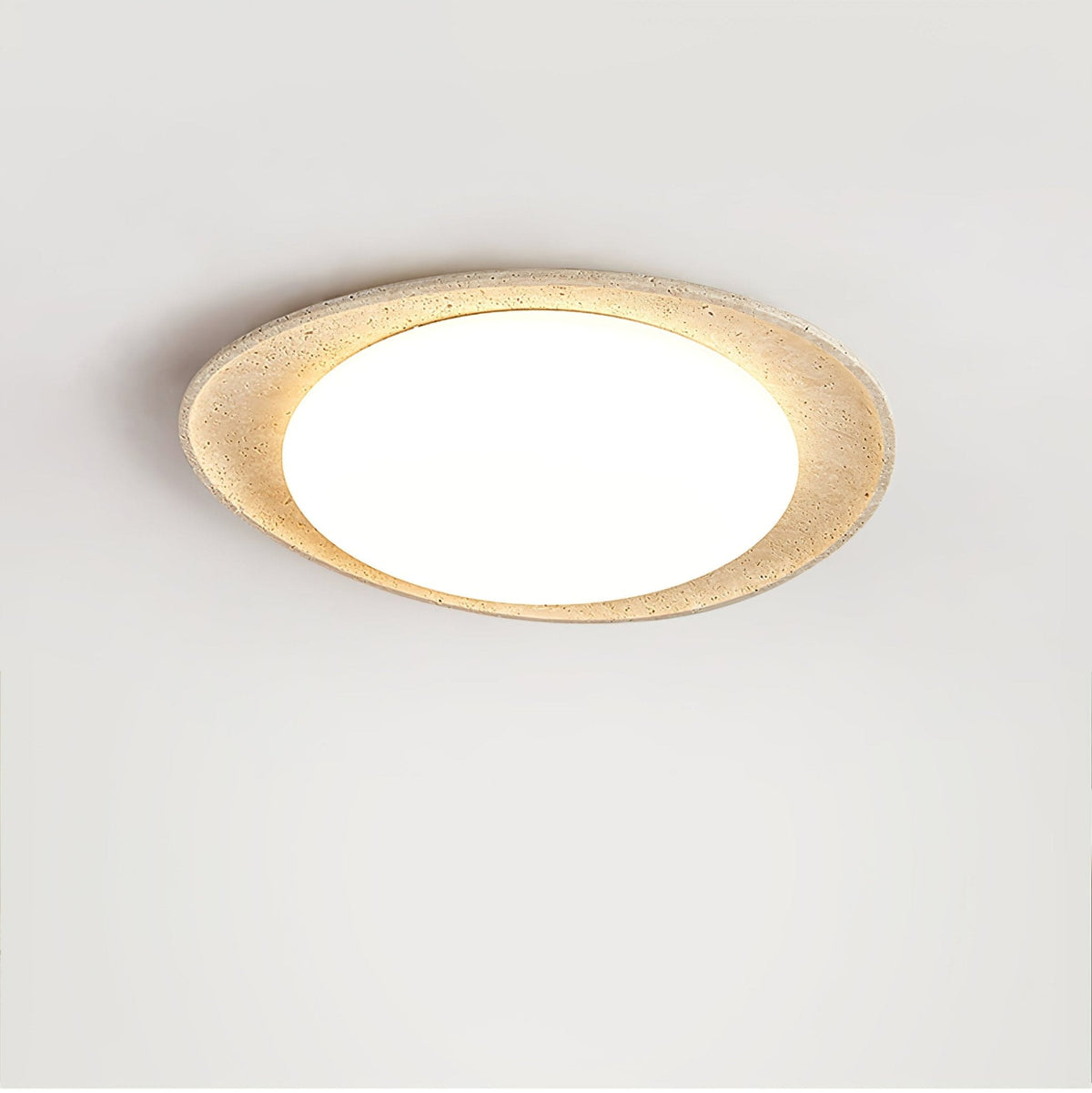 Cunorarae plafondlamp van geel travertin