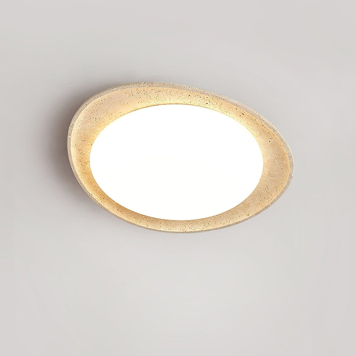 Cunorarae plafondlamp van geel travertin