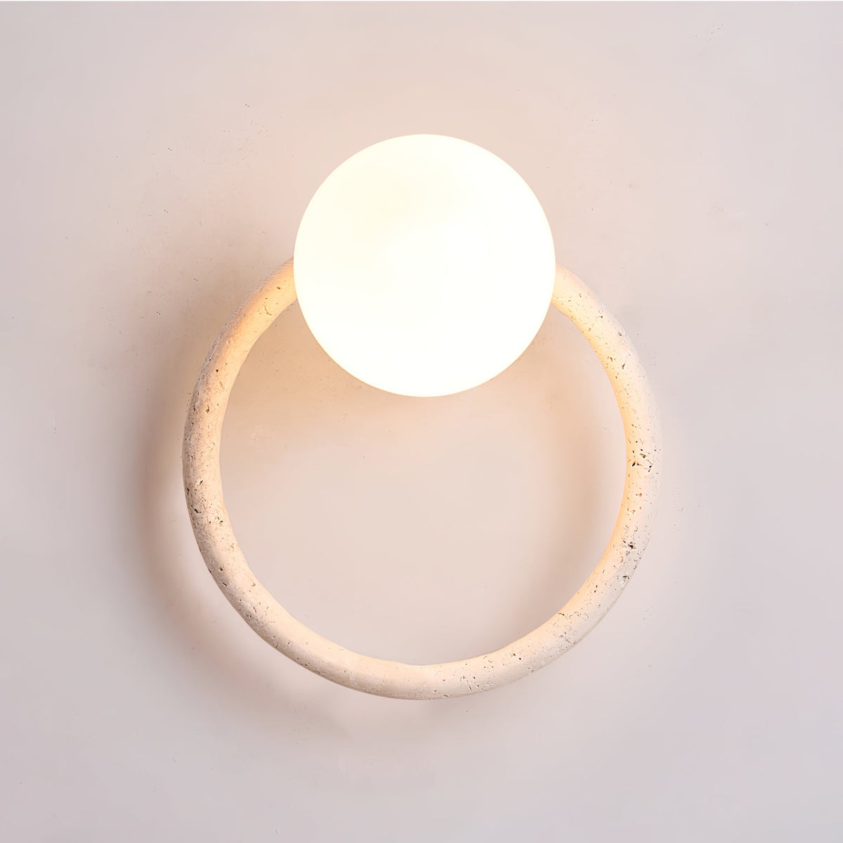 Idoryra Geel travertin wandlamp
