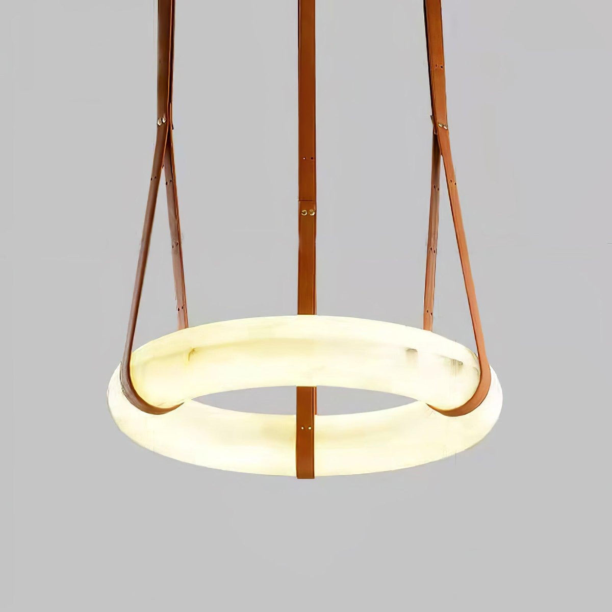Oslo hanglamp albast ring leerbanden Scandinavisch