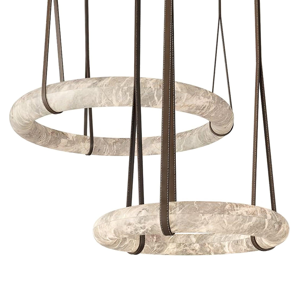 Oslo hanglamp albast ring leerbanden Scandinavisch