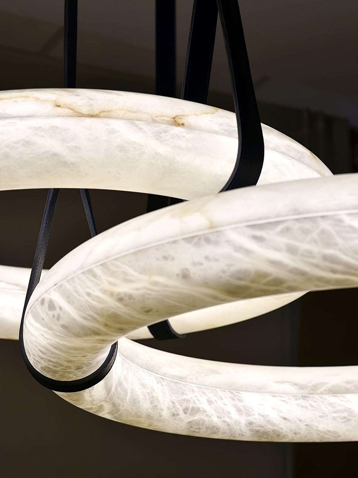 Oslo hanglamp albast ring leerbanden Scandinavisch
