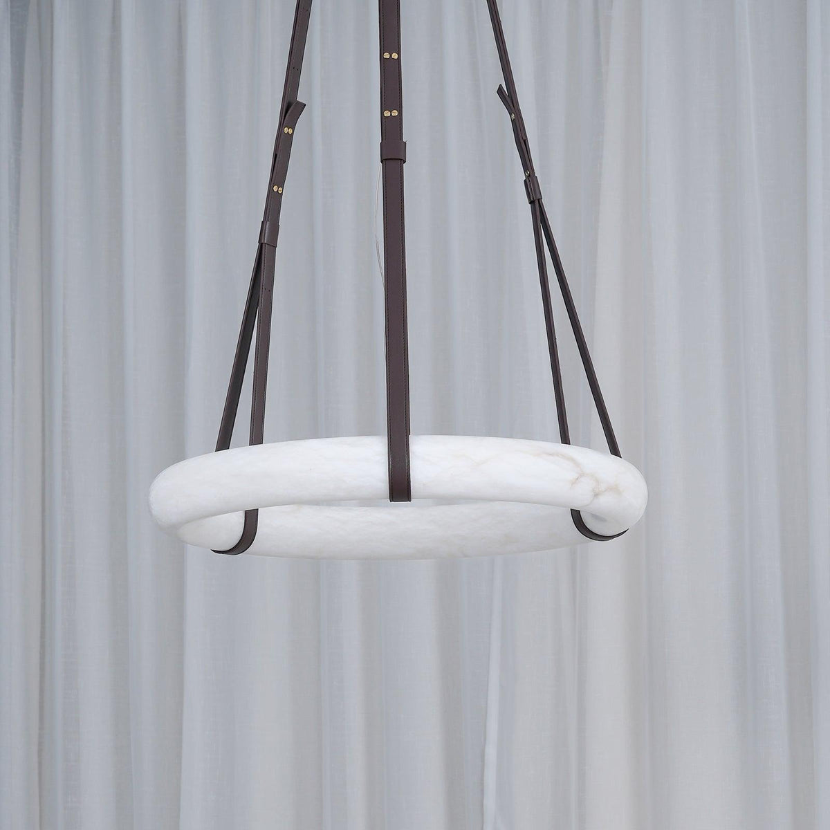 Oslo hanglamp albast ring leerbanden Scandinavisch