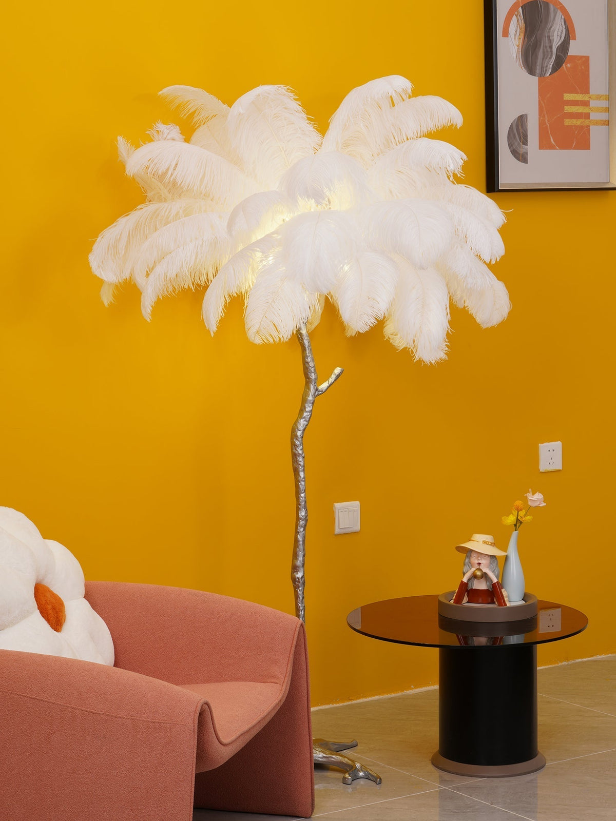 Selis Feather messing vloerlamp