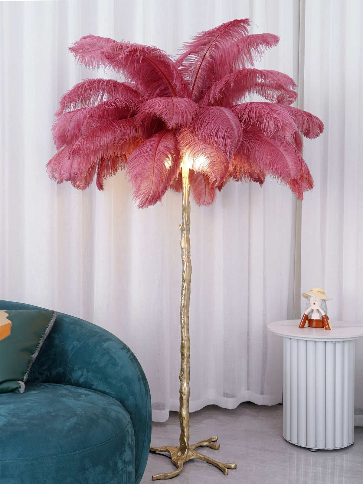Selis Feather messing vloerlamp