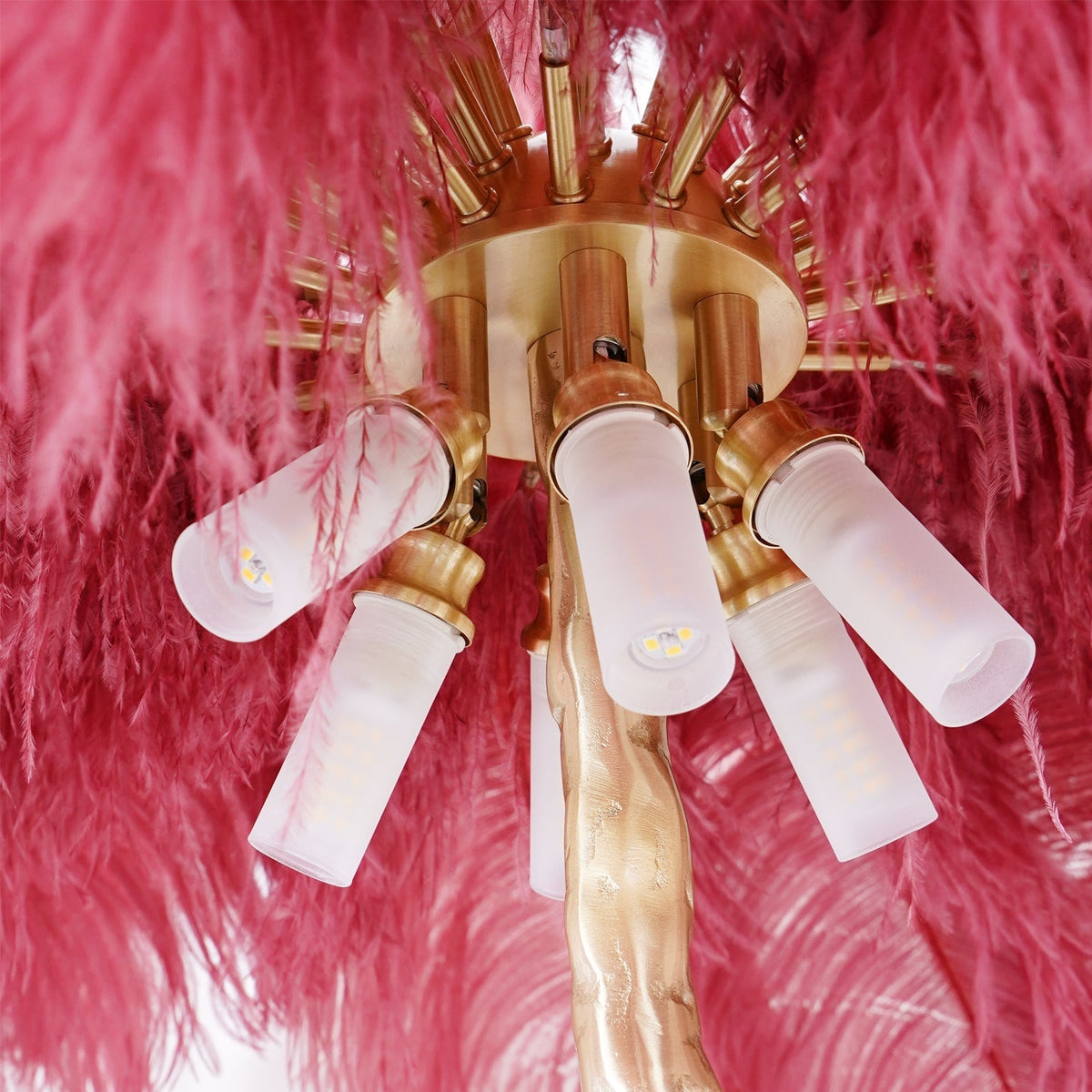 Selis Feather messing vloerlamp