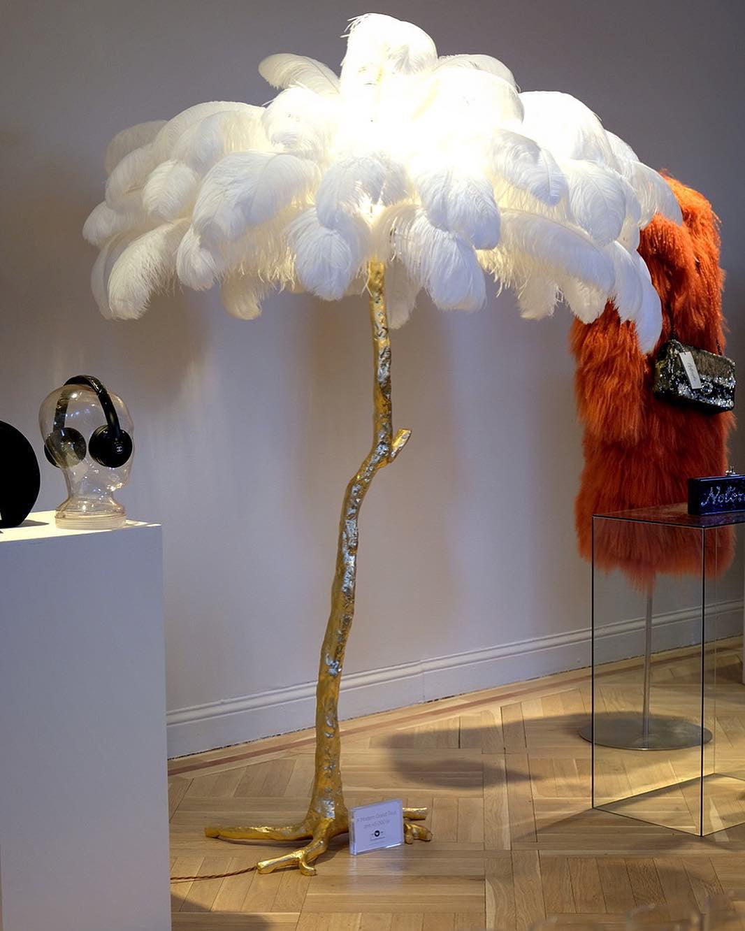 Selis Feather messing vloerlamp