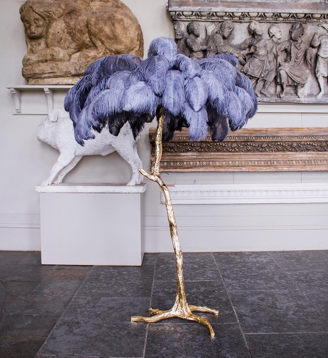 Selis Feather messing vloerlamp