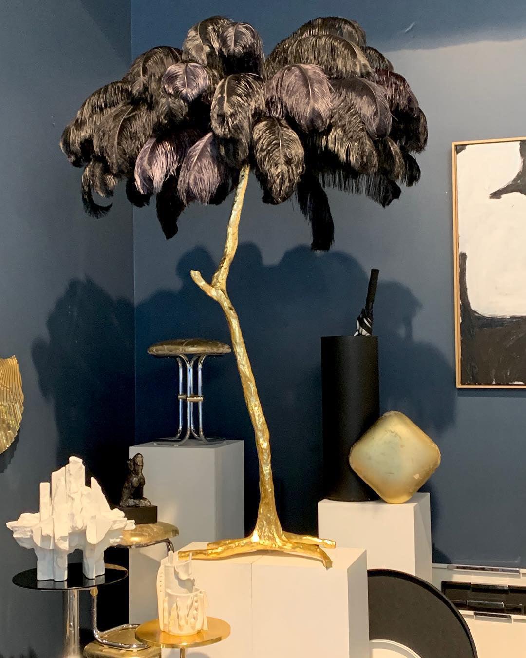 Selis Feather messing vloerlamp
