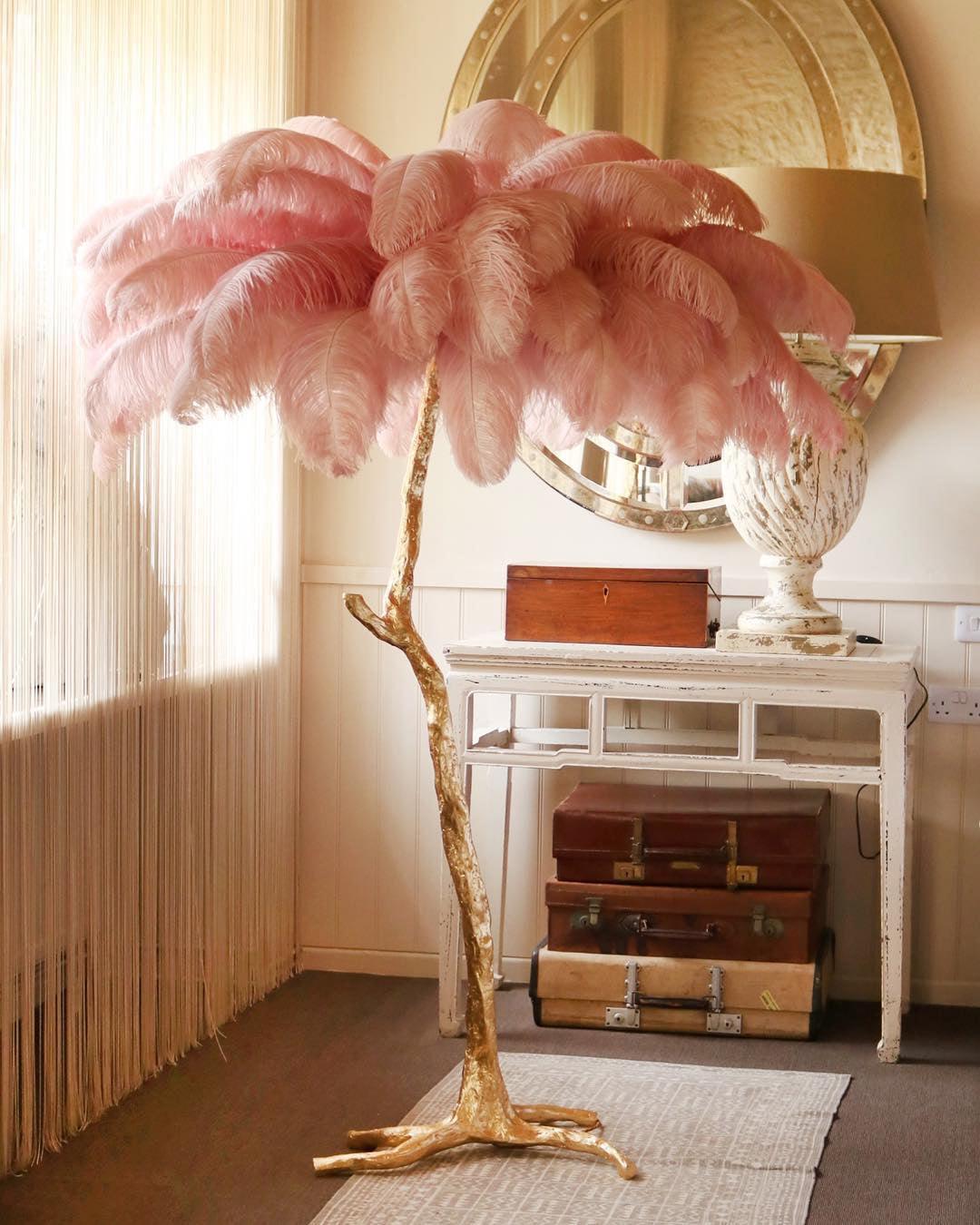Selis Feather messing vloerlamp
