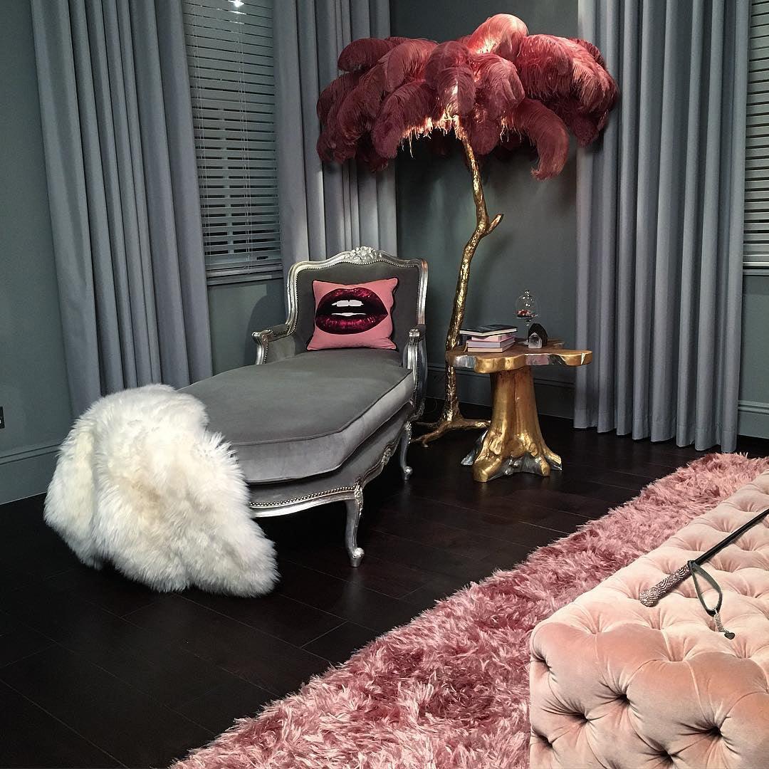 Selis Feather messing vloerlamp