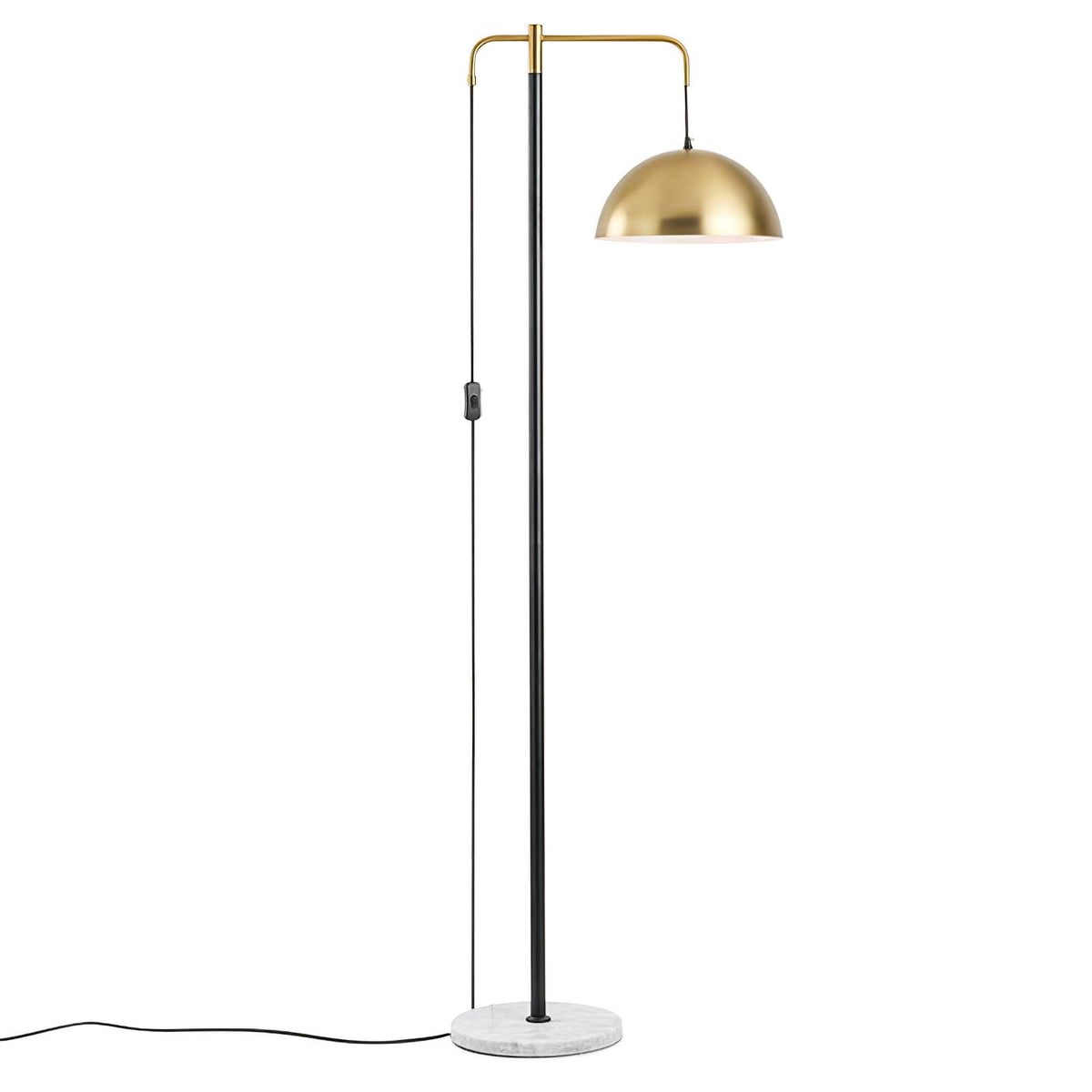 Lumirette messing vloerlamp met boogarm