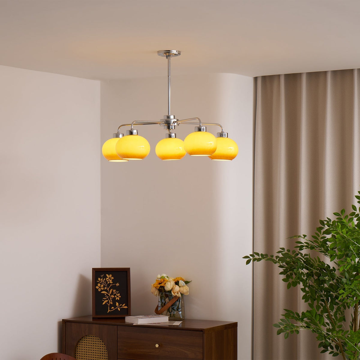 Liorenira Kroonluchter glas chroom Geometrisch Retro