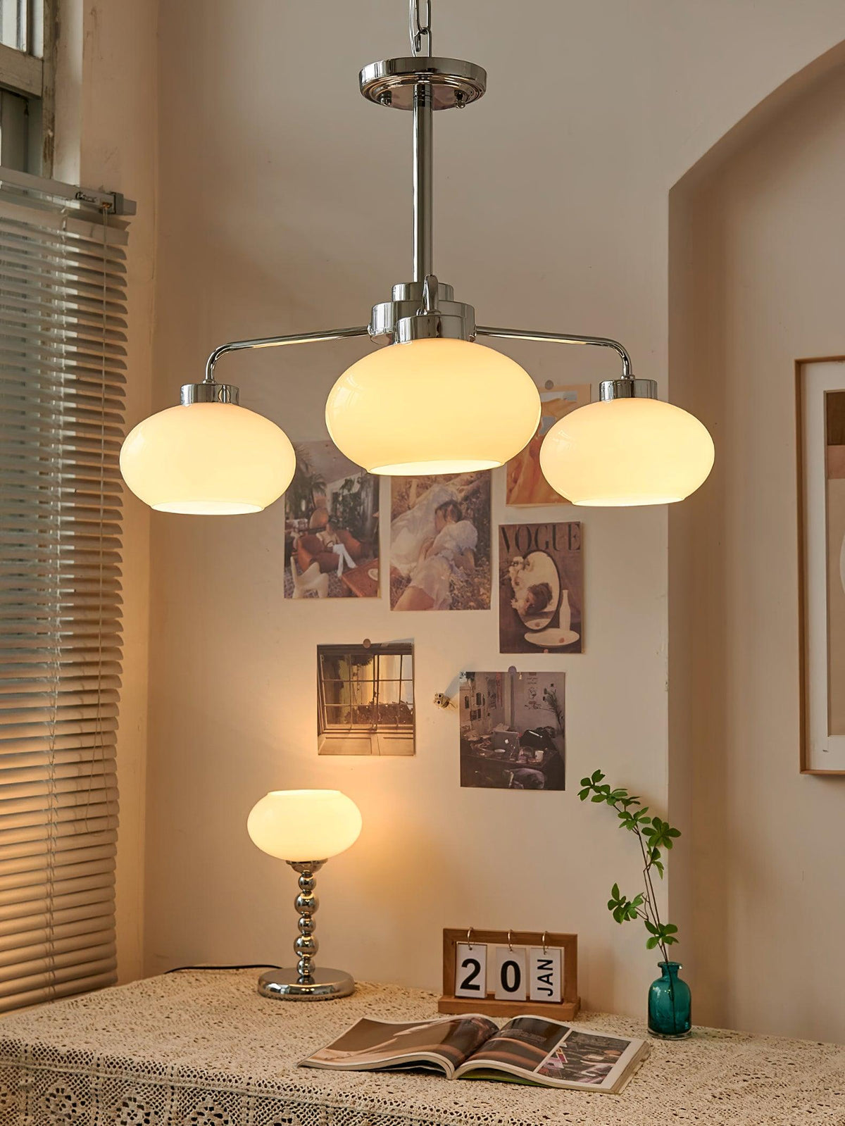 Liorenira Kroonluchter glas chroom Geometrisch Retro