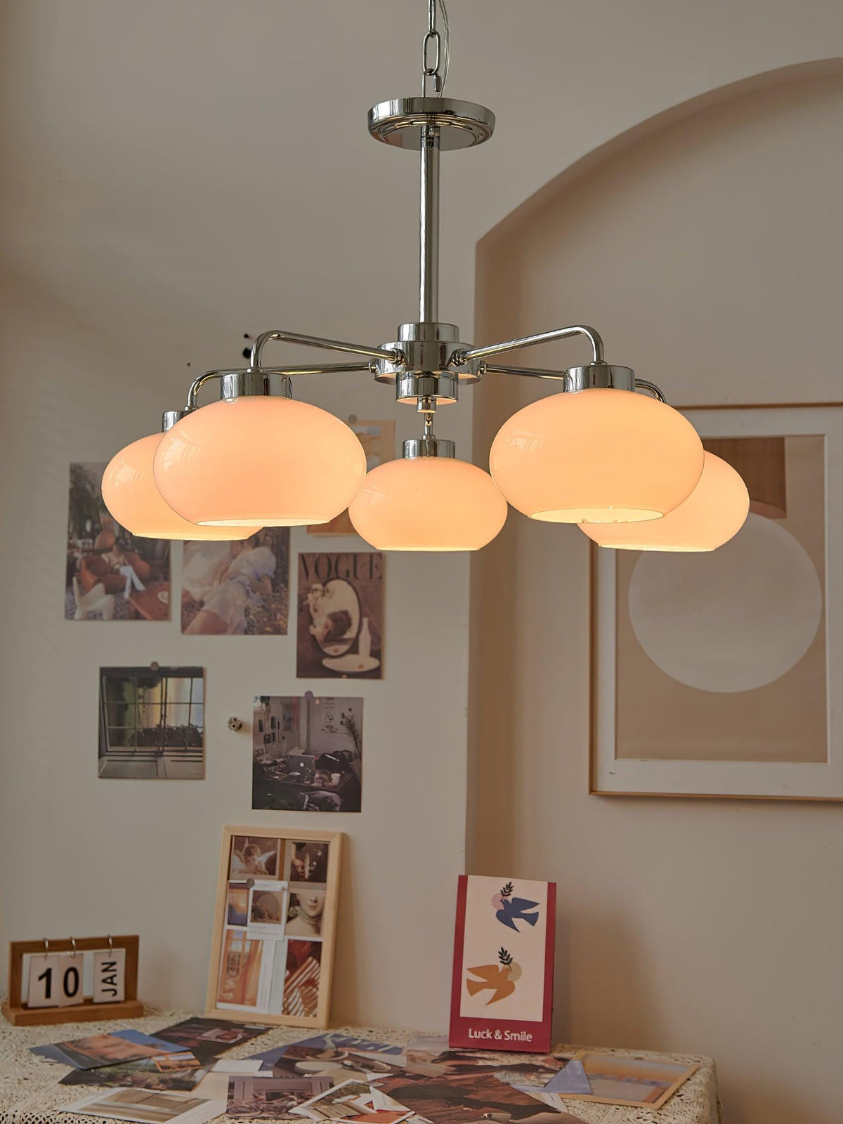 Liorenira Kroonluchter glas chroom Geometrisch Retro