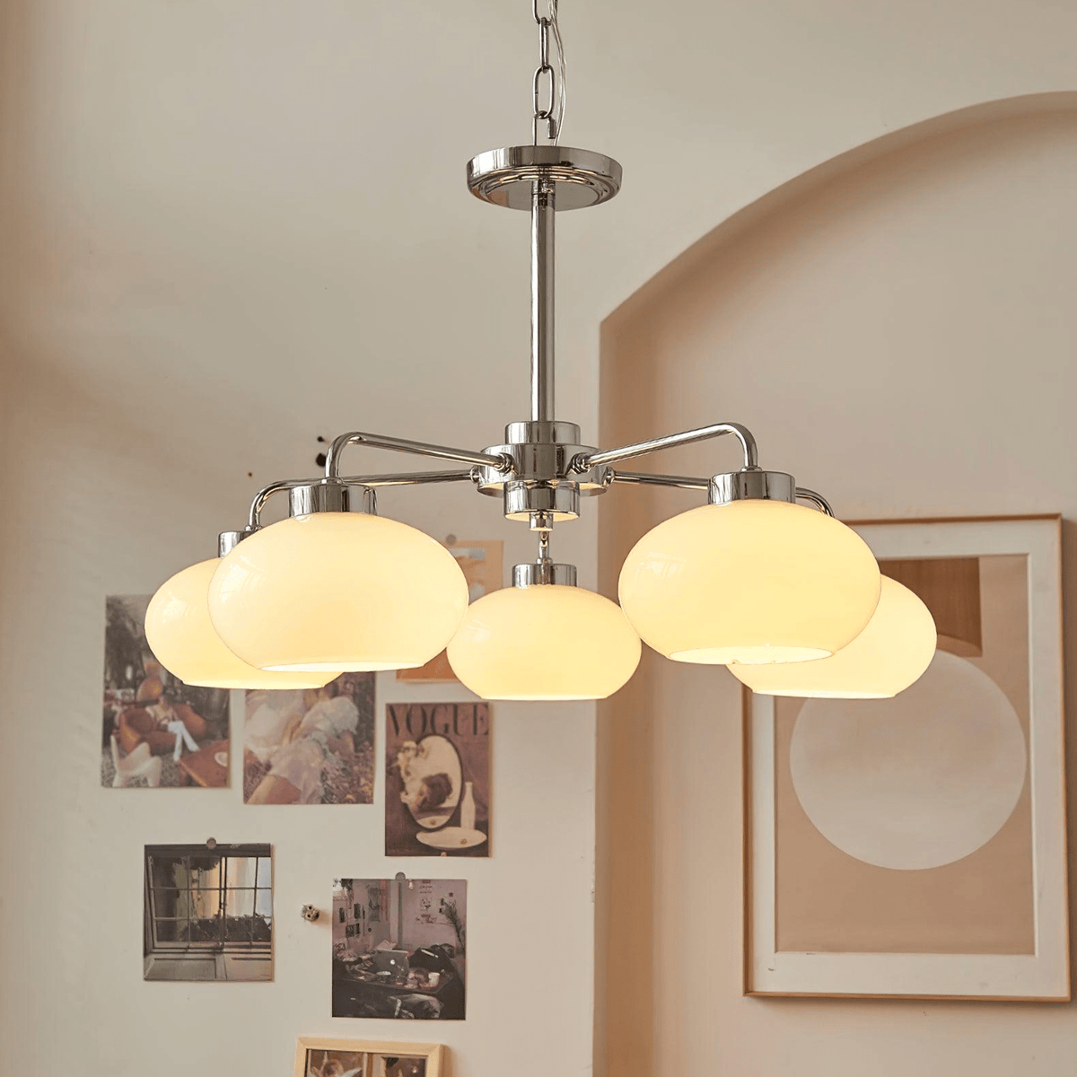 Liorenira Kroonluchter glas chroom Geometrisch Retro