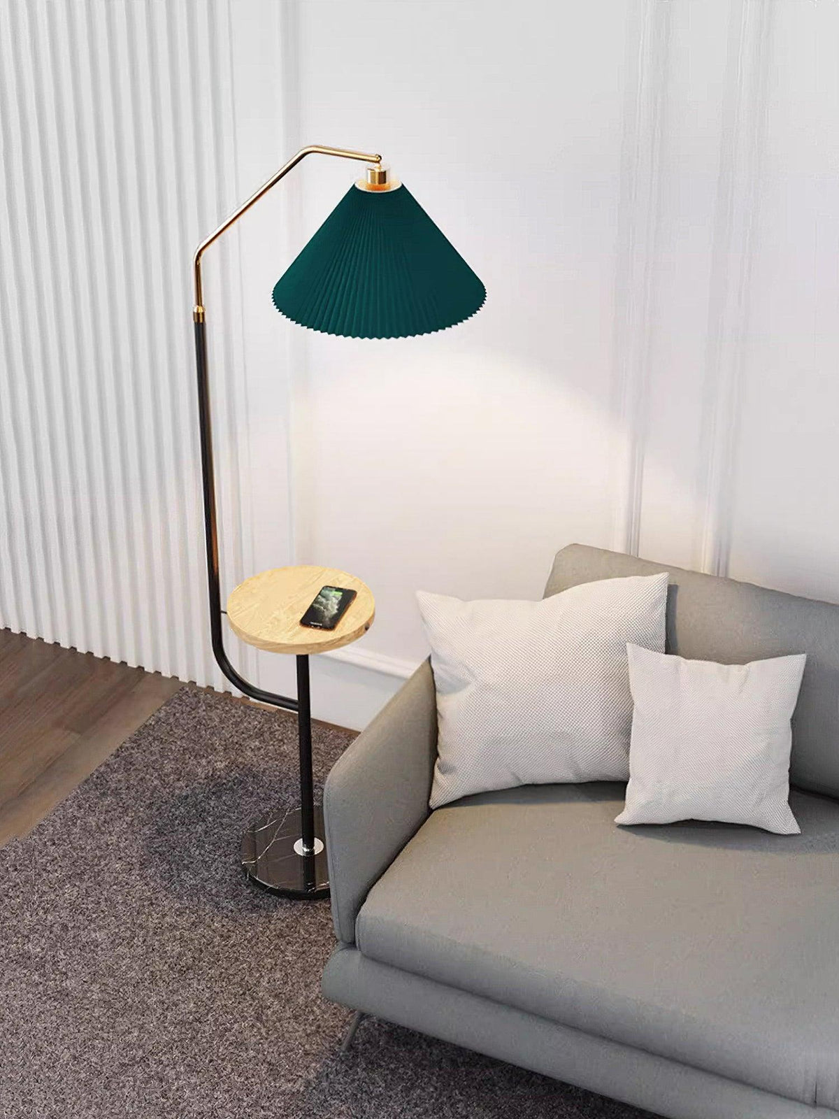 Nexc vloerlamp van marmer en hout