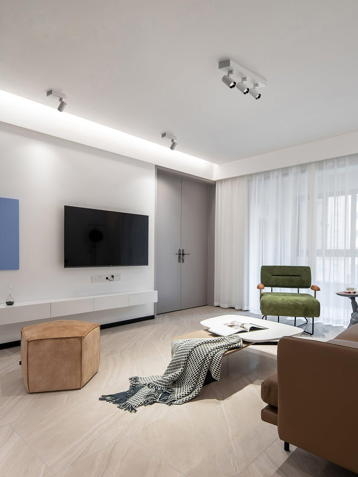 Falis POG-plafondlamp dubbel lineair met verstelbare spots