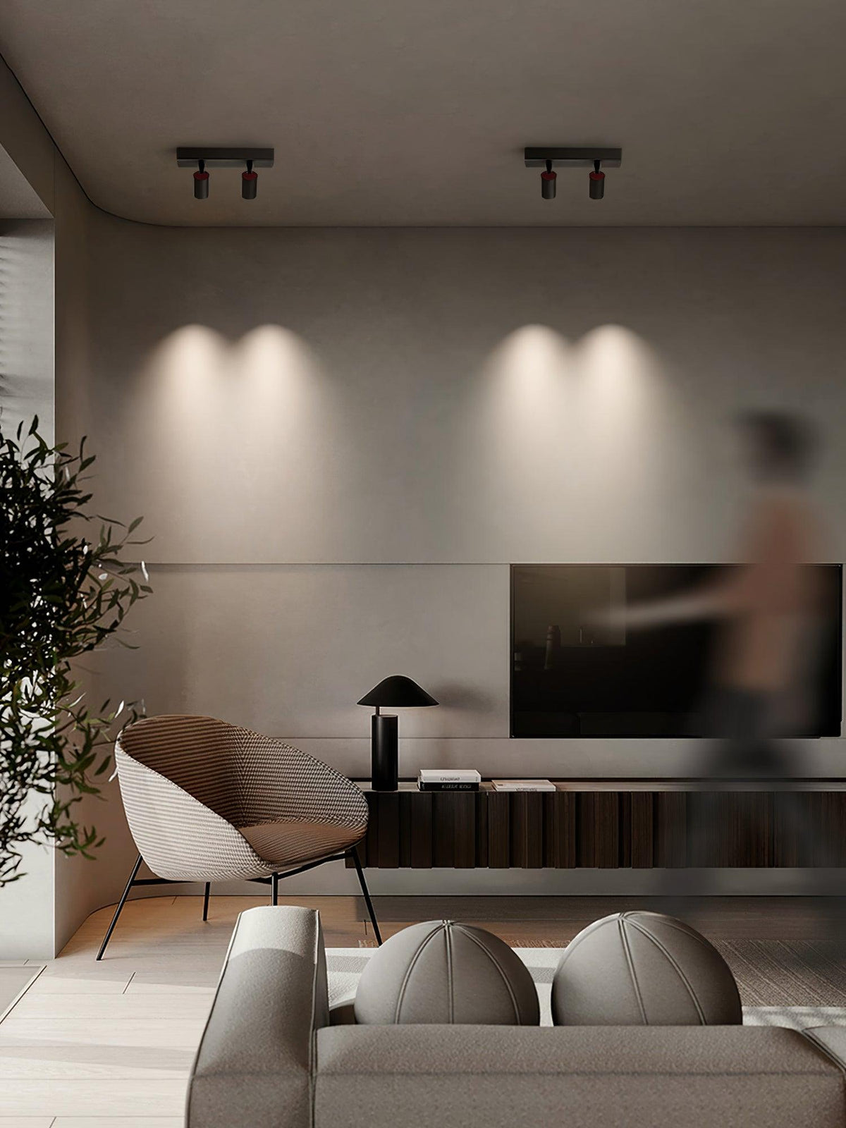Falis POG-plafondlamp dubbel lineair met verstelbare spots