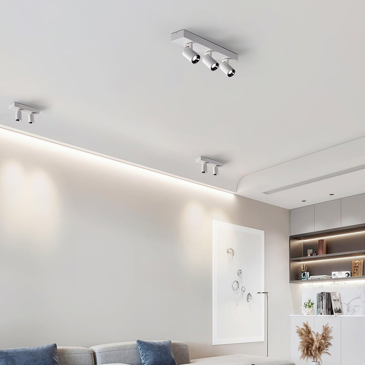Falis POG-plafondlamp dubbel lineair met verstelbare spots