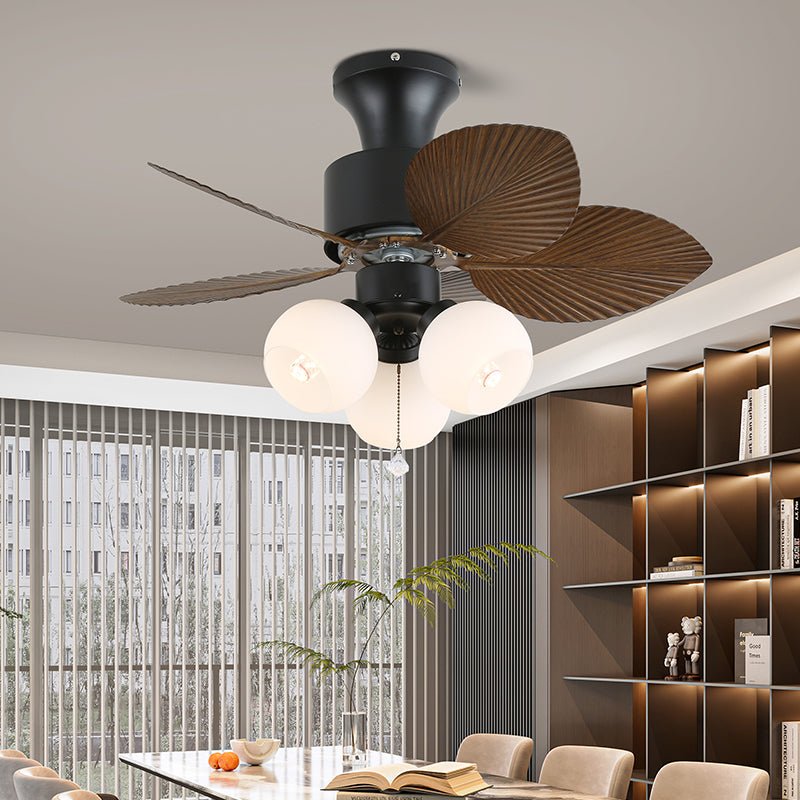 Celoine Tropische plafondventilator met verlichting van glas