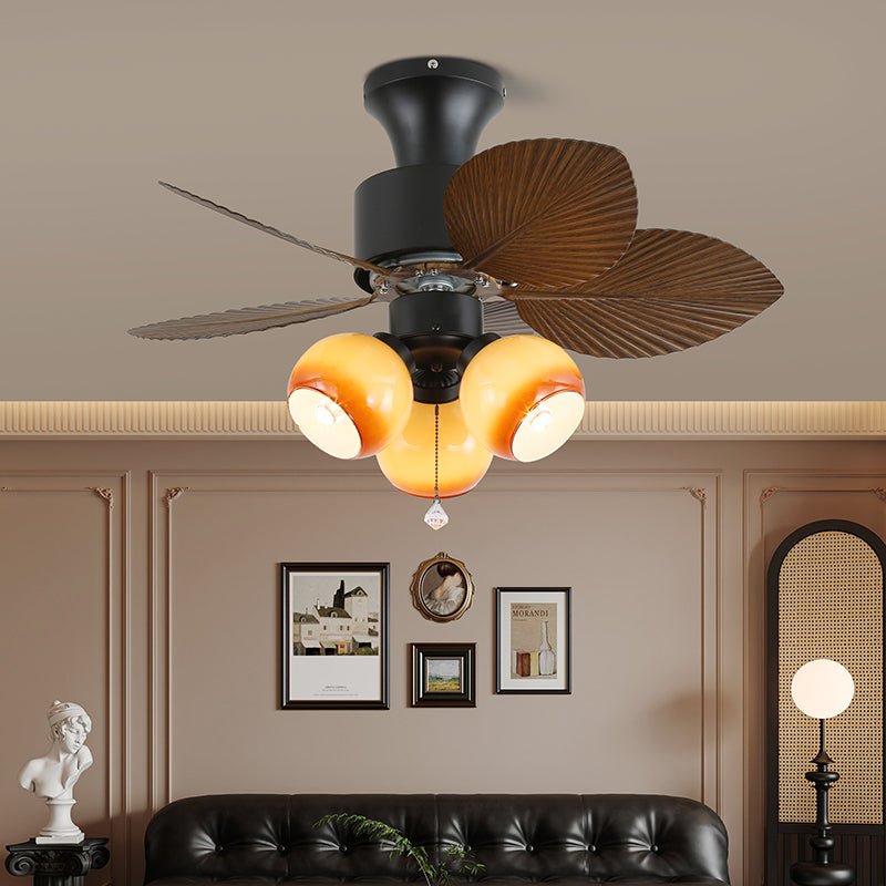 Celoine Tropische plafondventilator met verlichting van glas