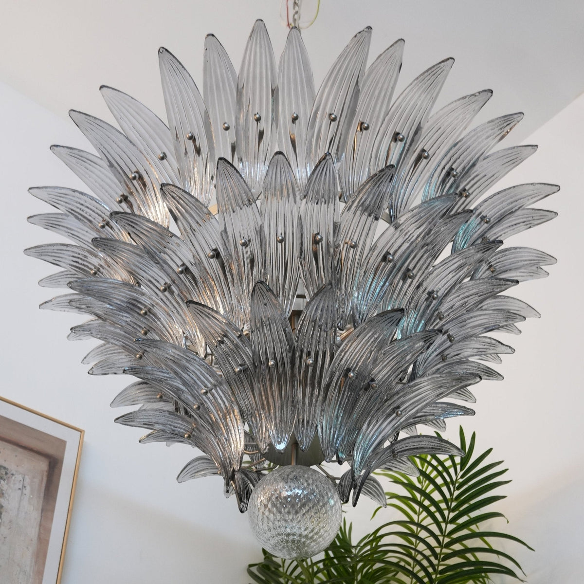 Eirivelle kroonluchter Murano-glas palmbladeren niveaus