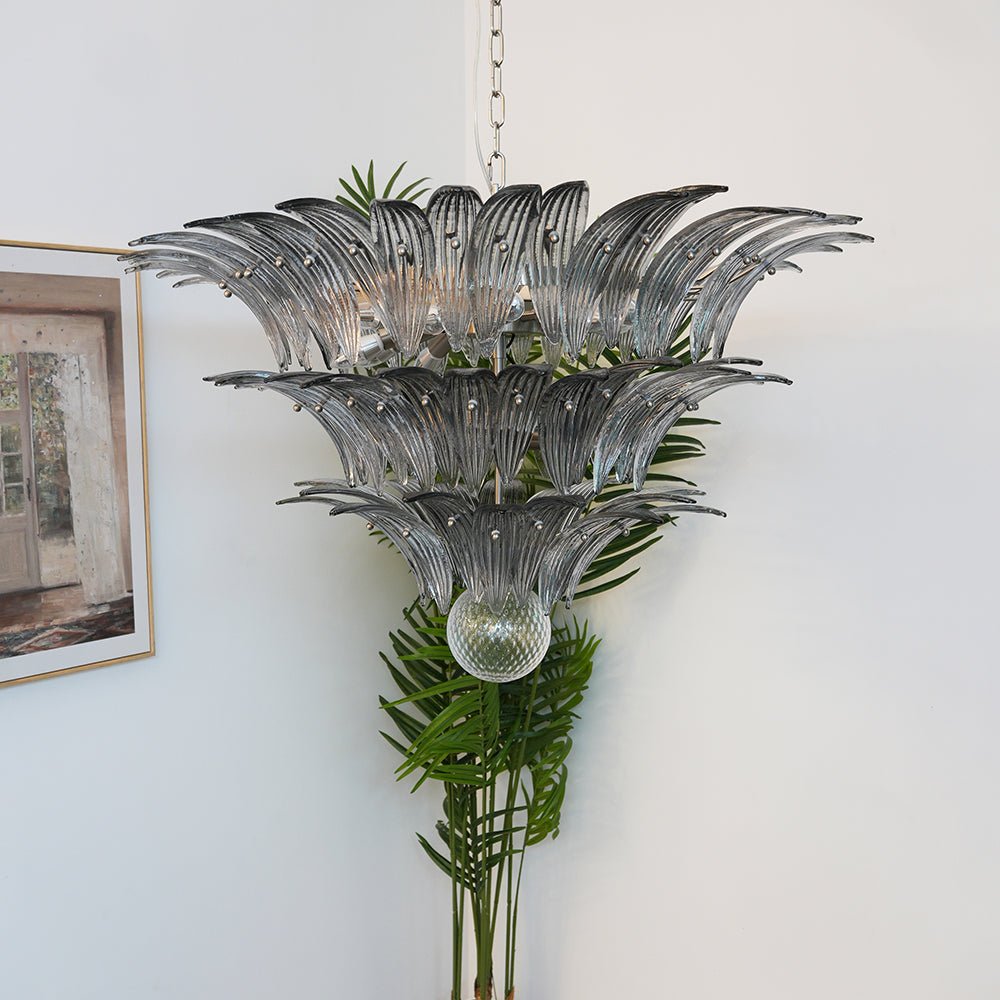 Eirivelle kroonluchter Murano-glas palmbladeren niveaus