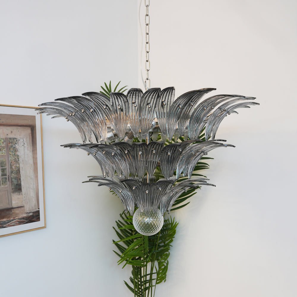 Eirivelle kroonluchter Murano-glas palmbladeren niveaus