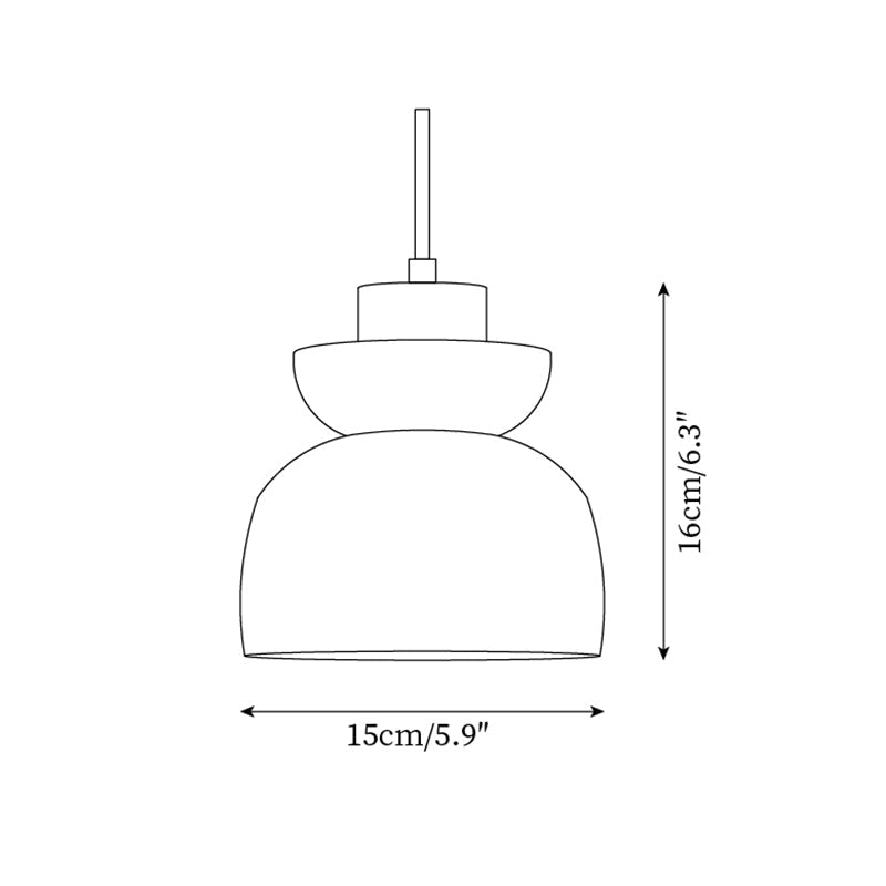 Norenx travertin koepelvormige glas hanglamp Hout