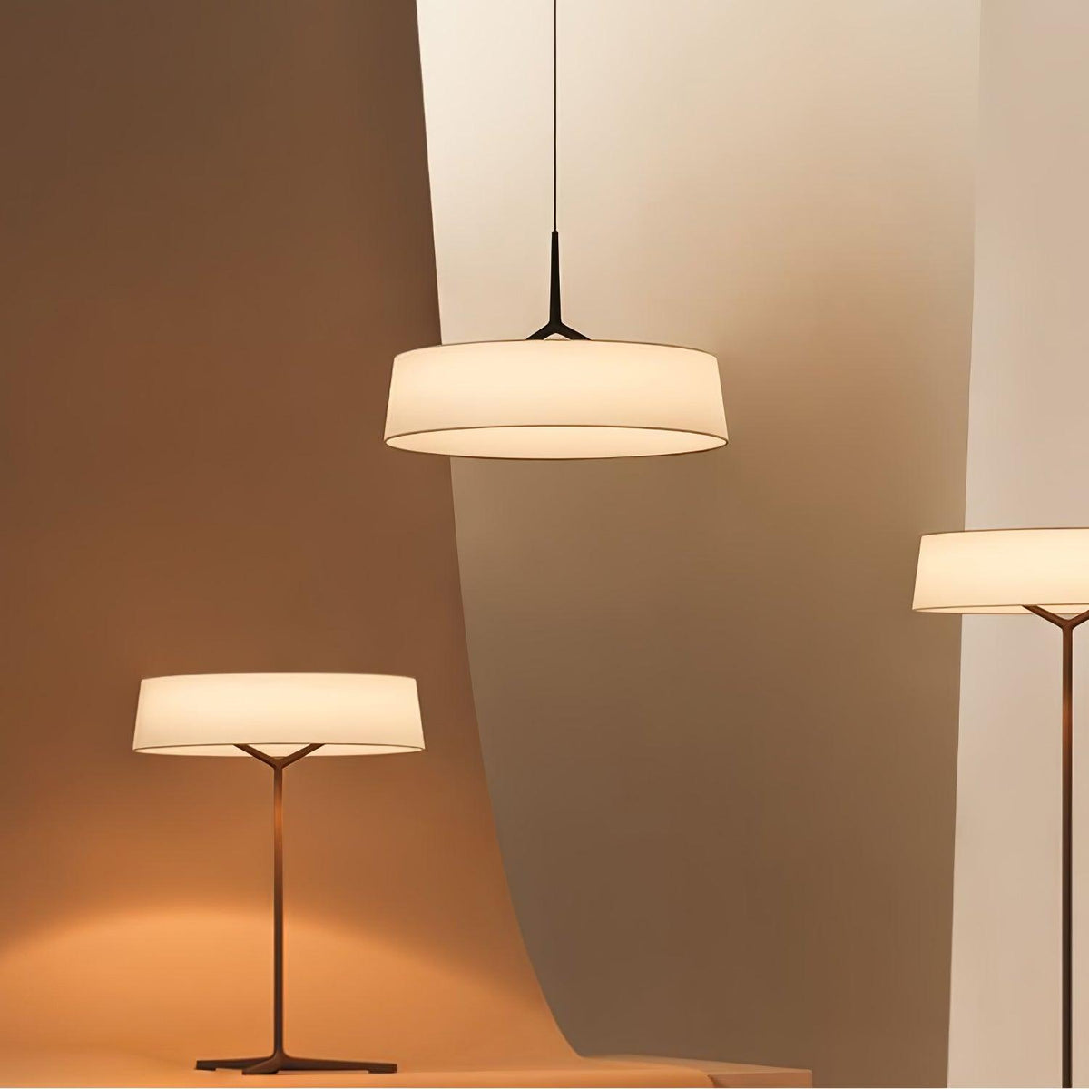Linisine cilindrische stoffen hanglamp
