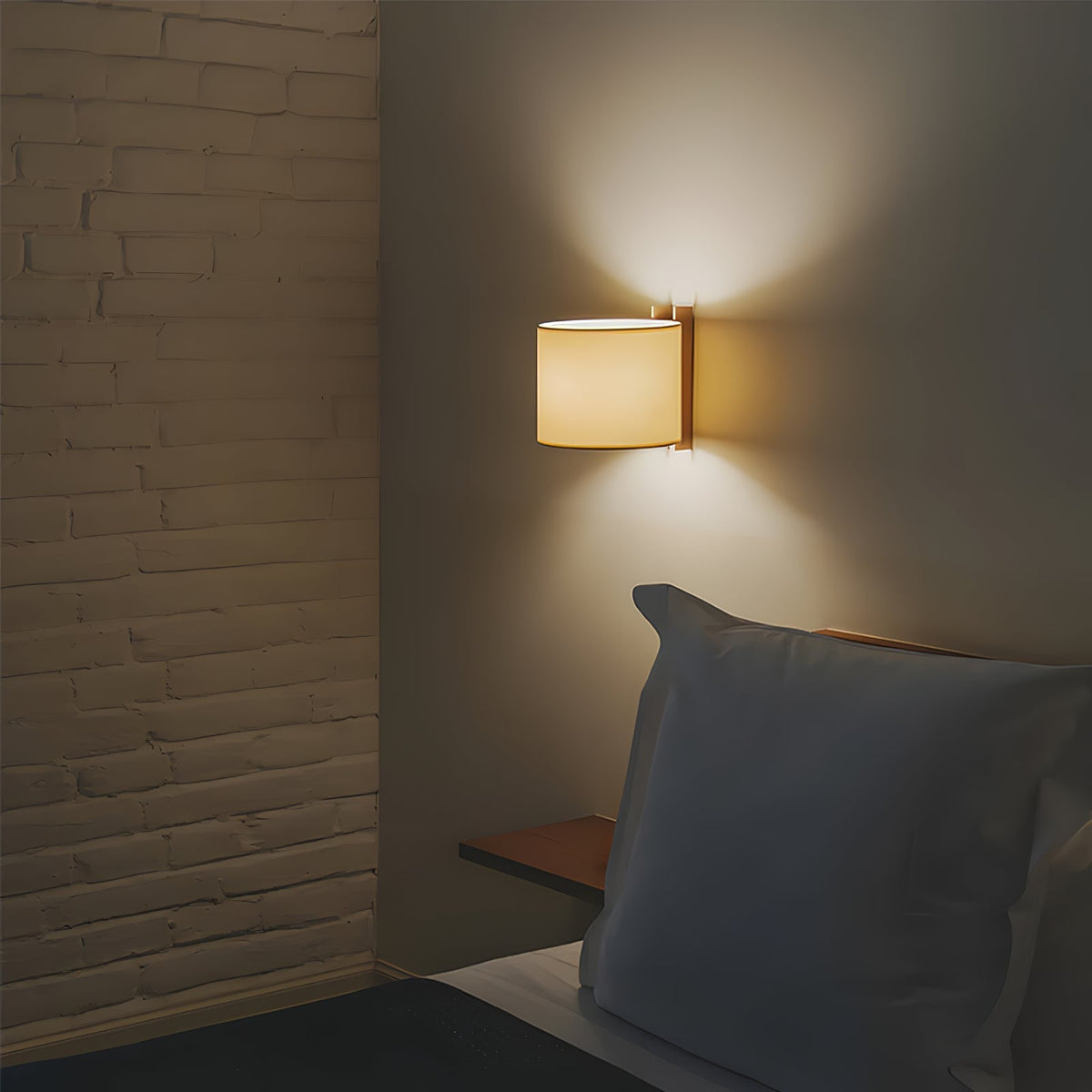 Mirarenne Minimalistische wandlamp met Stoffenkap