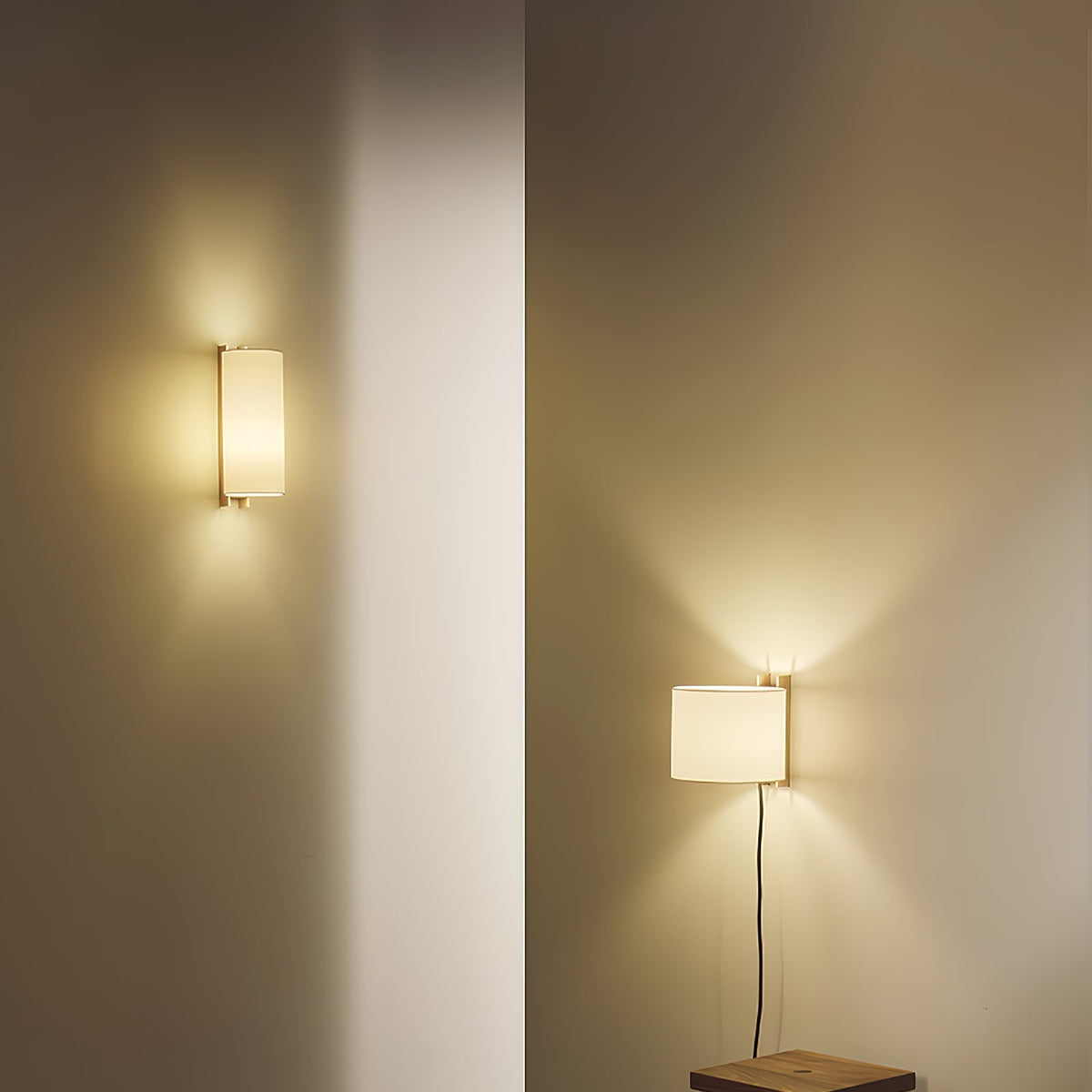 Mirarenne Minimalistische wandlamp met Stoffenkap