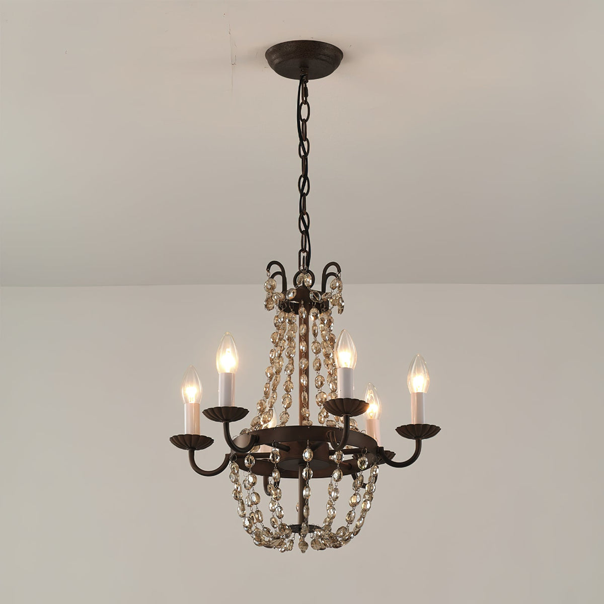 Luxinine Vintage Vloermarkt Kroonluchter met Kristal