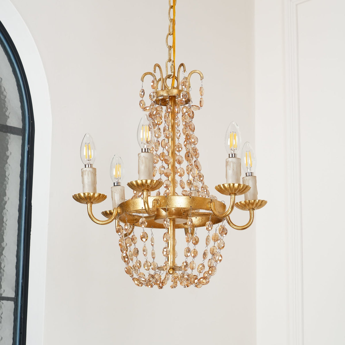 Luxinine Vintage Vloermarkt Kroonluchter met Kristal