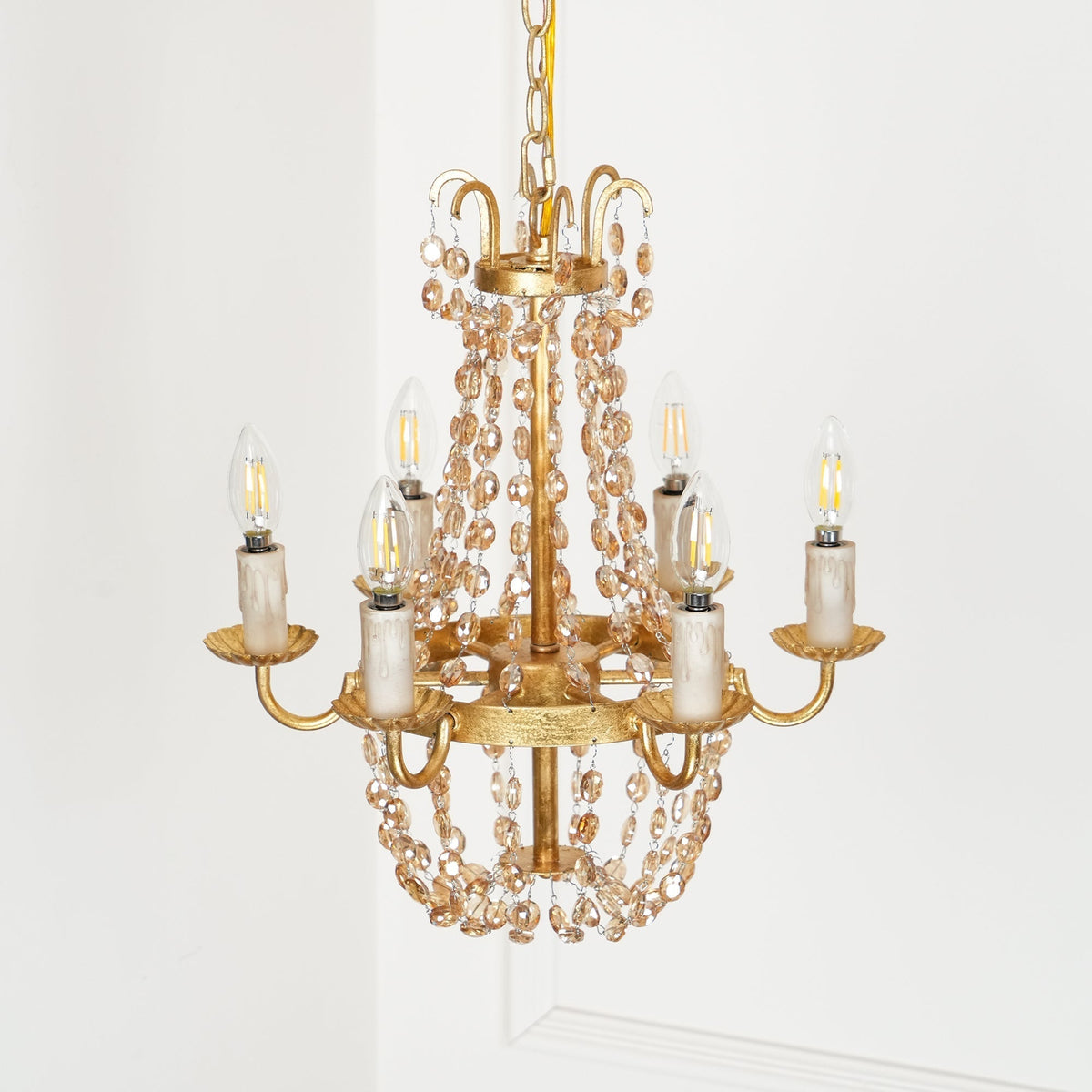 Luxinine Vintage Vloermarkt Kroonluchter met Kristal