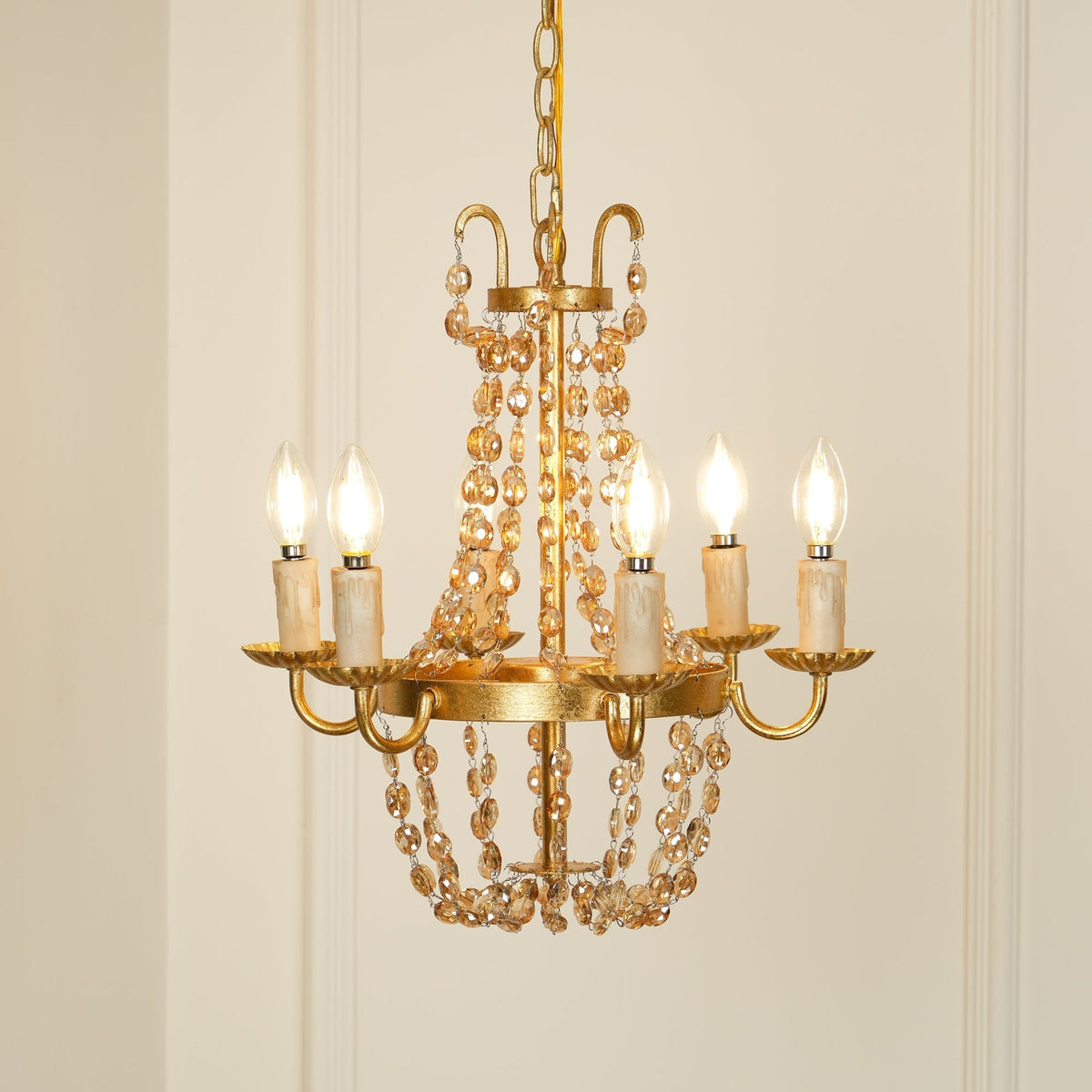 Luxinine Vintage Vloermarkt Kroonluchter met Kristal