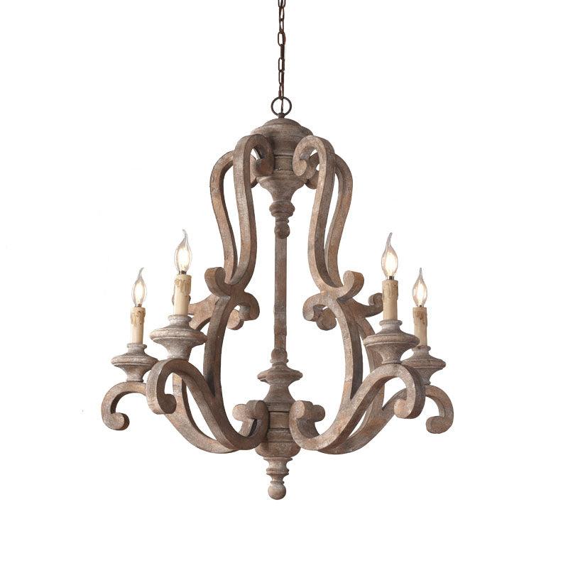 Arixy kroonluchter houten kaars mid-century