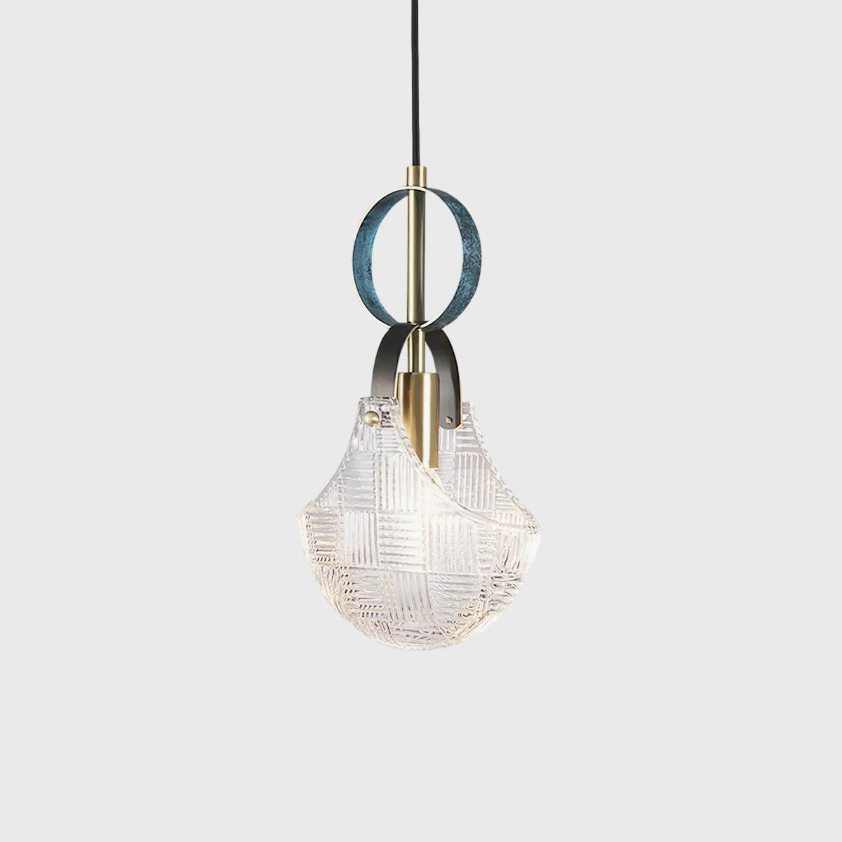 Eirerine hanglamp glas messing teal