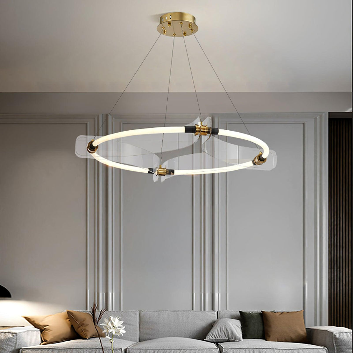 Casanine Kroonluchter Acryl Goud Eetkamer