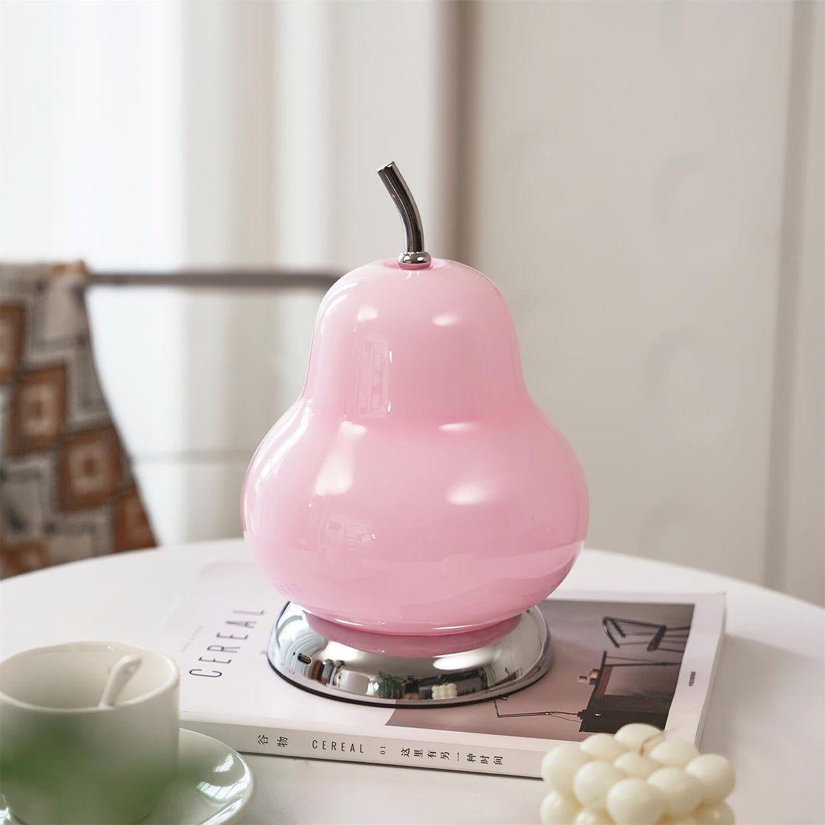 Velania tafellamp chroom & roze afwerking