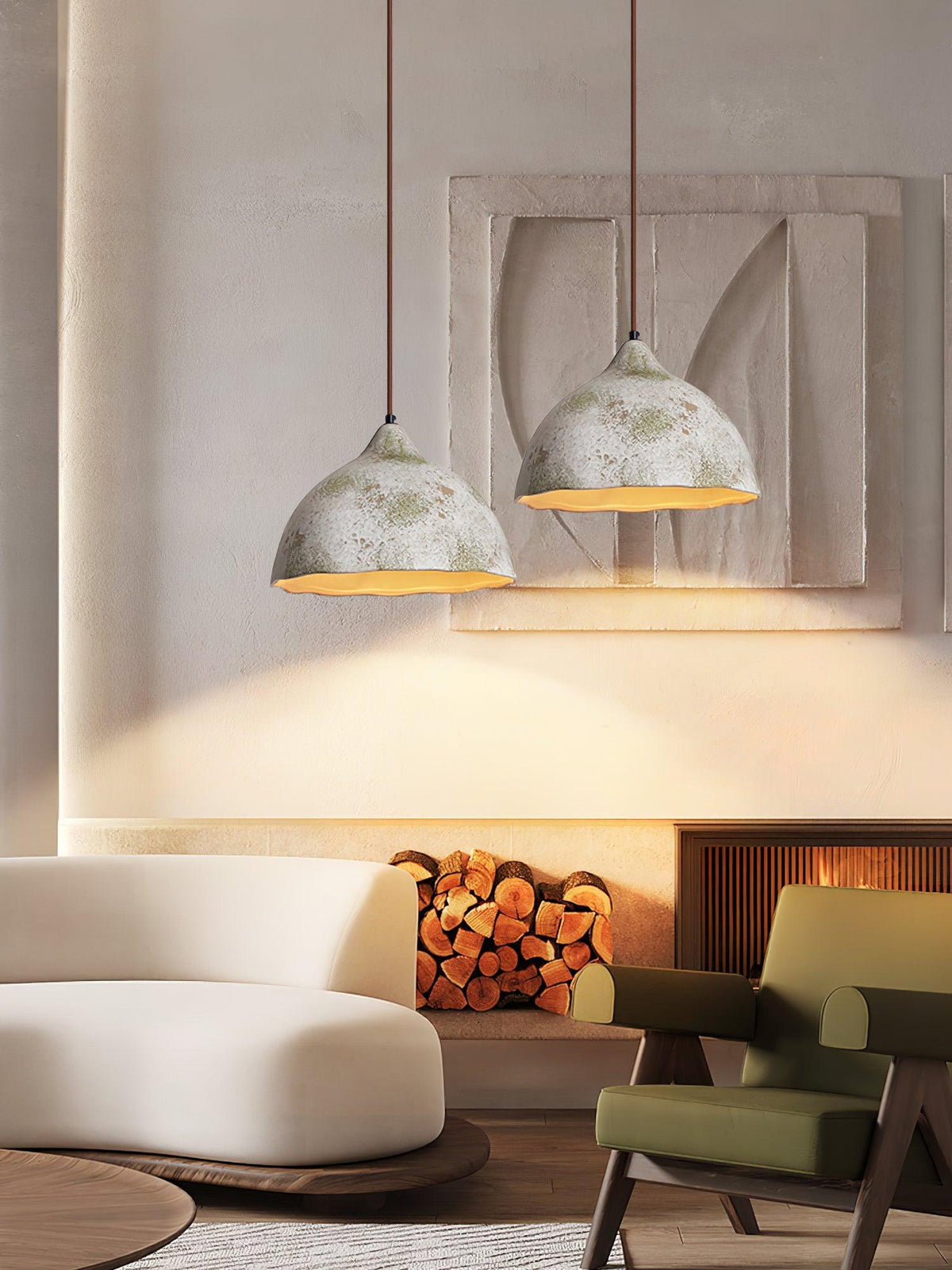 Moss Minimalistische hanglamp van hout
