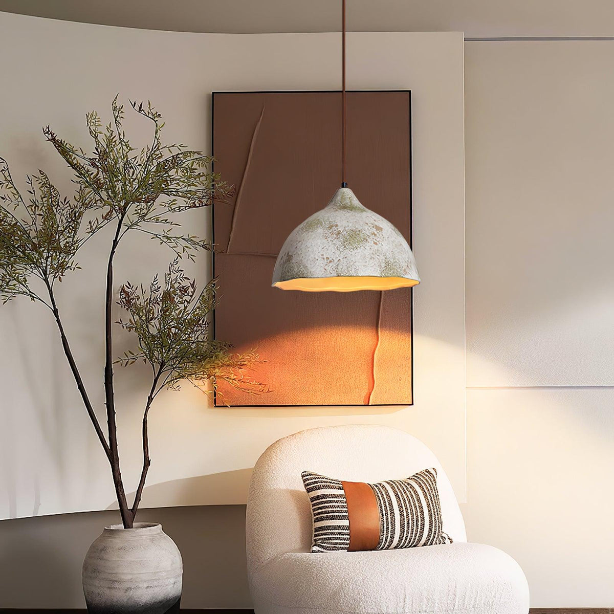 Moss Minimalistische hanglamp van hout
