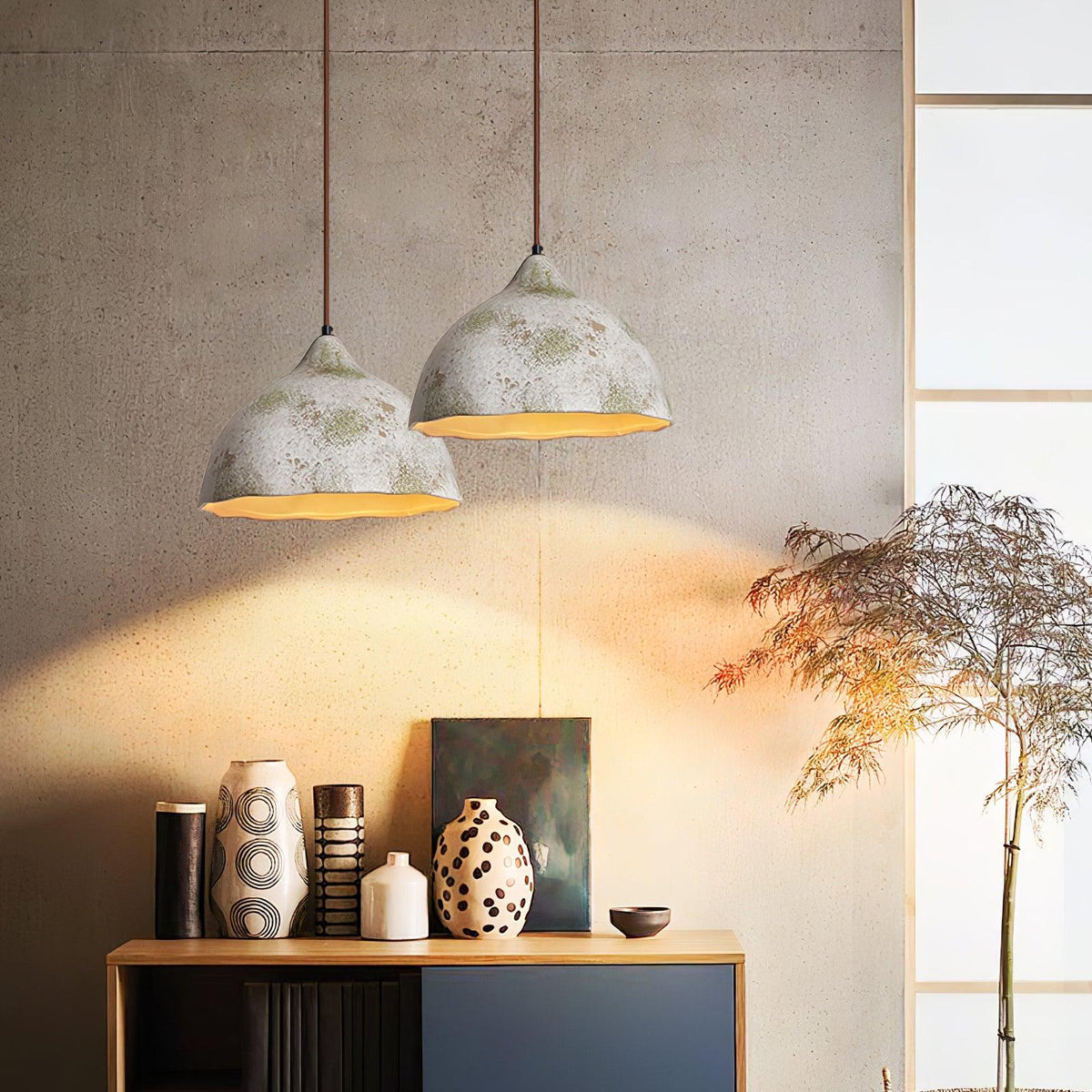 Moss Minimalistische hanglamp van hout