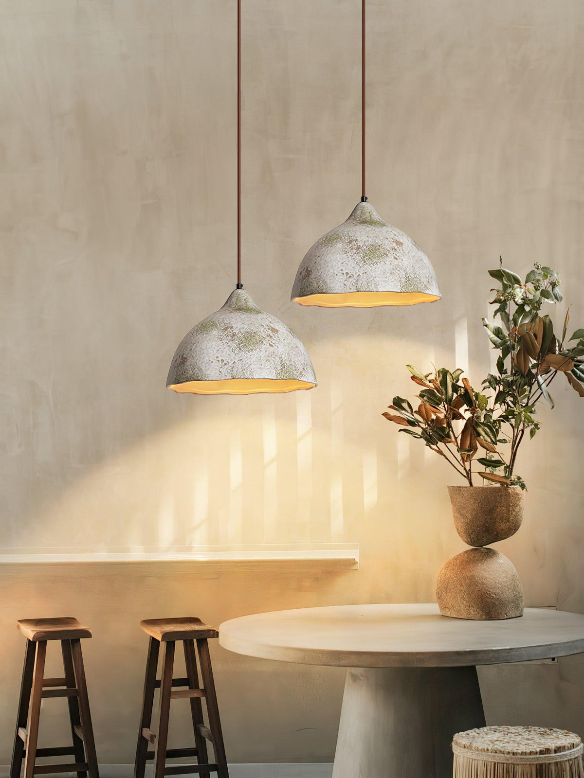 Moss Minimalistische hanglamp van hout